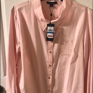 NWT XL TOMMY HILFIGER STRETCH BUTTON UP TOP